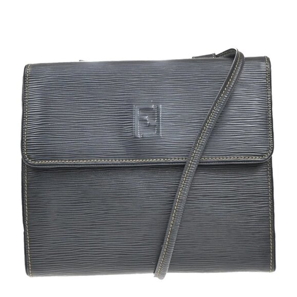 FENDI Logo Zucca Pattern Shoulder Bag Canvas Leather Brown Black GHW - Picture 1 of 14